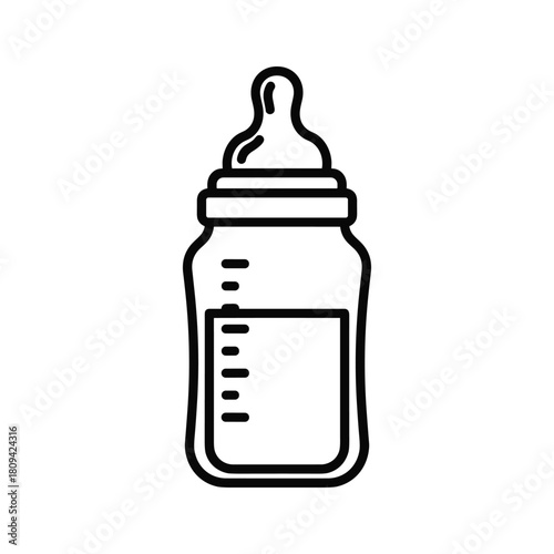 Illustration of a baby bottle isolated on, a simple design for feeding infants and toddlers