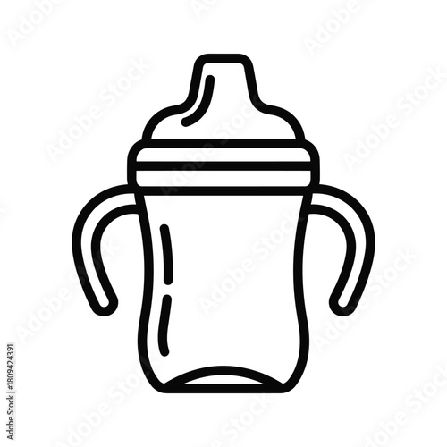 Baby sippy cup with handles isolated on, a convenient tool for transitioning to independent drinking