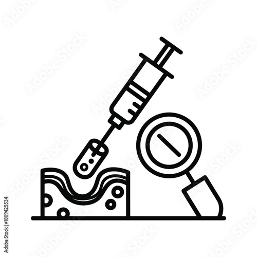 Illustration of a cosmetic injection isolated on perfect for beauty and wellness content