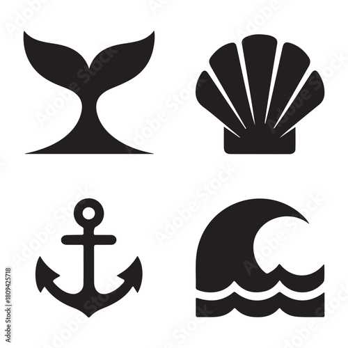 Seashell tropical beach natural spiral shell icon design