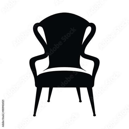 Black silhouette of an armchair furniture interior