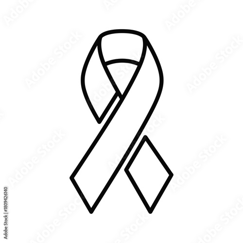 Awareness ribbon icon isolated on symbol of support for cancer, aids, and other causes
