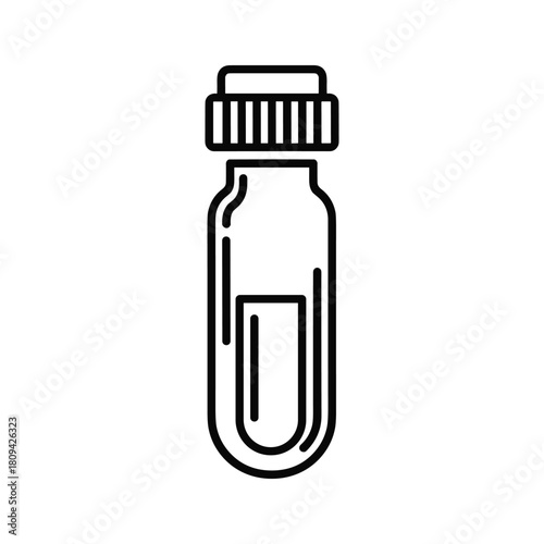 Blood sample isolated on in test tube for medical analysis and laboratory research