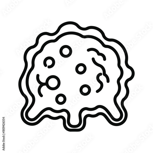 Simple line art illustration of a mold, isolated on, in a minimalist style