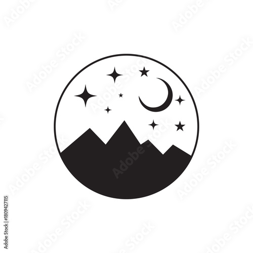Dark and Night day button icon star vector design.