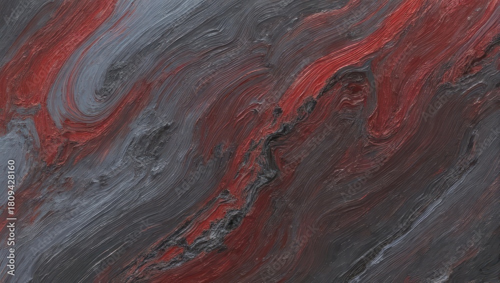 Fototapeta premium Abstract Swirls of Red and Gray Paint.