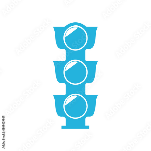 Traffic lights isolated on a white background. Vector illustration design.