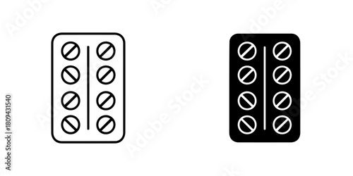 Pills in blister pack isolated on, depicting medication, treatment, and healthcare concept