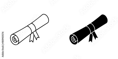 Graduation scroll isolated on, representing academic achievement, education, and ceremony