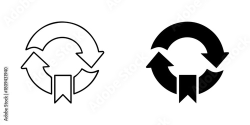 Recycle bookmark icon isolated on symbol of reuse and sustainability