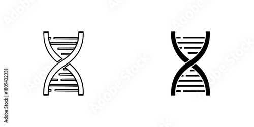 Illustration of dna icon isolated on, representing genetic code, heredity, and molecular biology