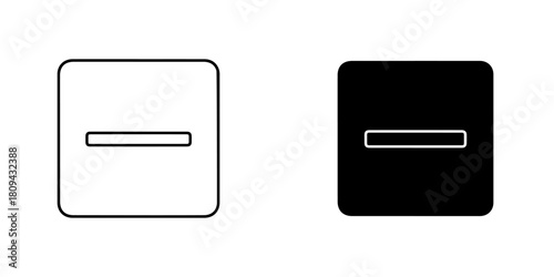 Illustration of minus icon isolated on, representing subtraction, decrease, and reduction