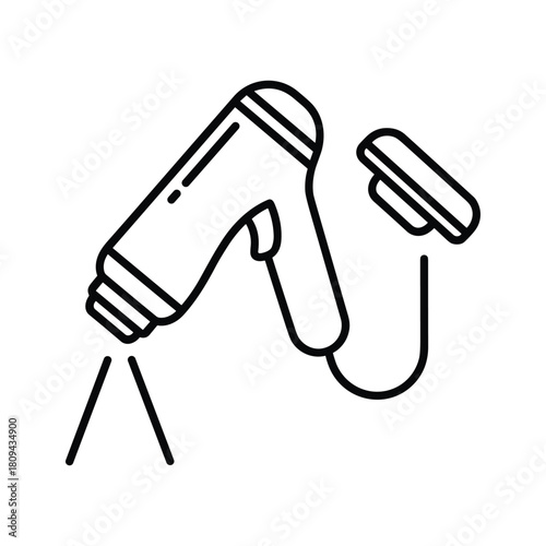 Illustration of a laser hair removal device, a cosmetic procedure, isolated on