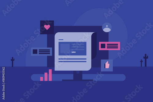 Content marketing strategy driving audience engagement across social media through likes and shares while boosting search engine rankings.