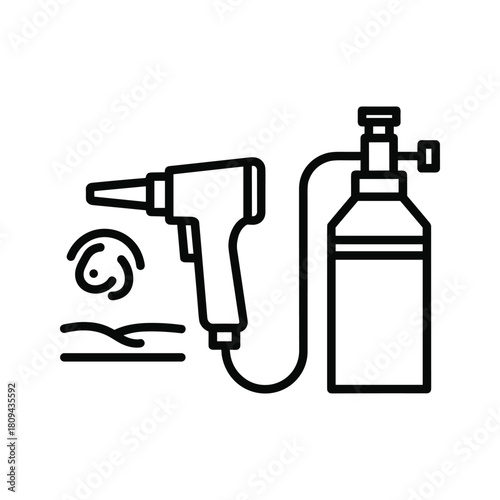 Cryotherapy device isolated on, a medical treatment for skin lesion removal