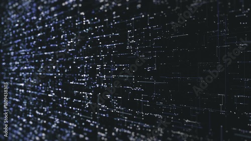 Digital Data Futuristic Hitech Background Loop/ Animation of an abstract high technology wallpaper background visual fx of data lines and particles zooming in with ambient occlusion and depth of field