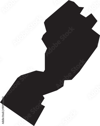 Vector Map of Jardin Exotique Region of Monaco Silhouette Isolated