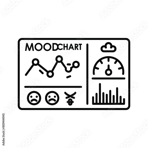 Mood chart isolated on, perfect for mental health and emotional well being tracking app
