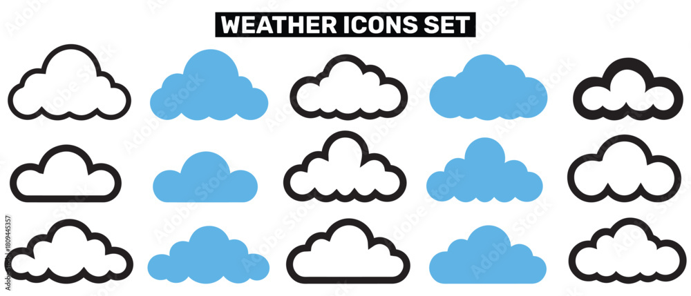 Fototapeta premium Weather Icon Set and Vector illustration design.