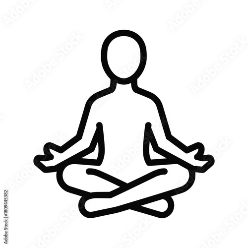 Person in lotus position meditating isolated on