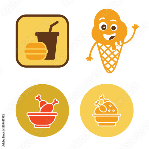 Fun Food and Snack Icons Collection