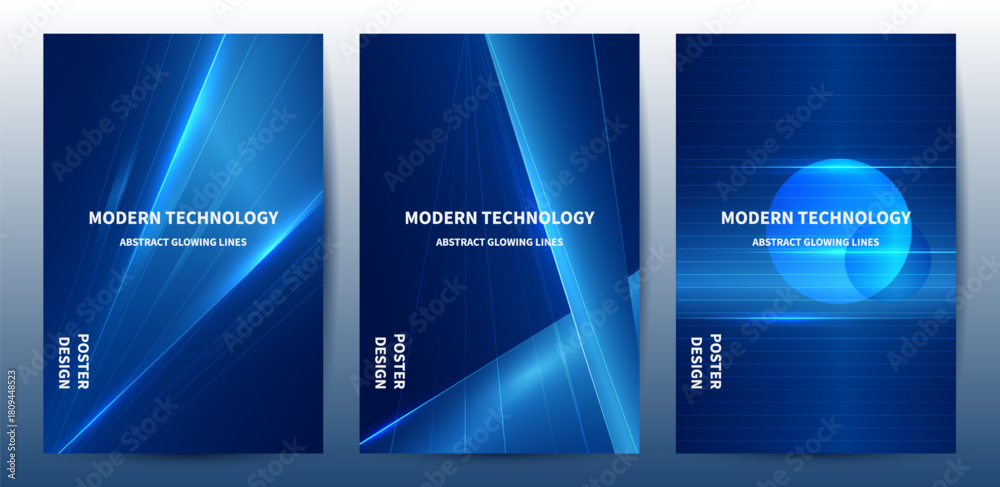 Fototapeta premium Modern abstract technology background With blue tech banner, corporate business concept, Digital Ads, business presentation or tech event poster