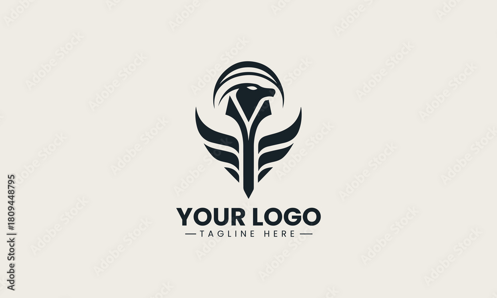 Fototapeta premium Anubis King Cobra black vector logo