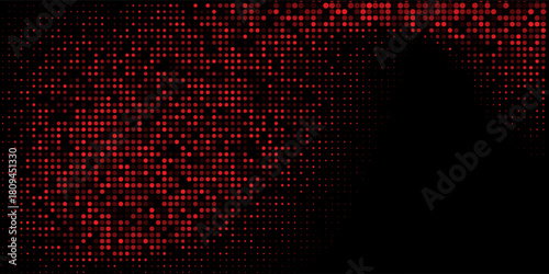 Dots halftone red color pattern gradient texture with technology digital background. Dots pop art comics with summer background.Print