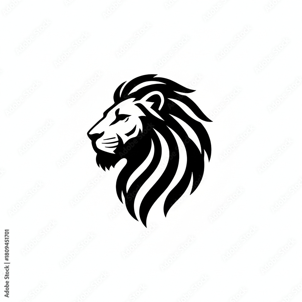 Fototapeta premium African lion silhouette lion head image