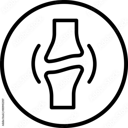 Joint Health Line Icon — Two Bones Representing Knee Joint Support