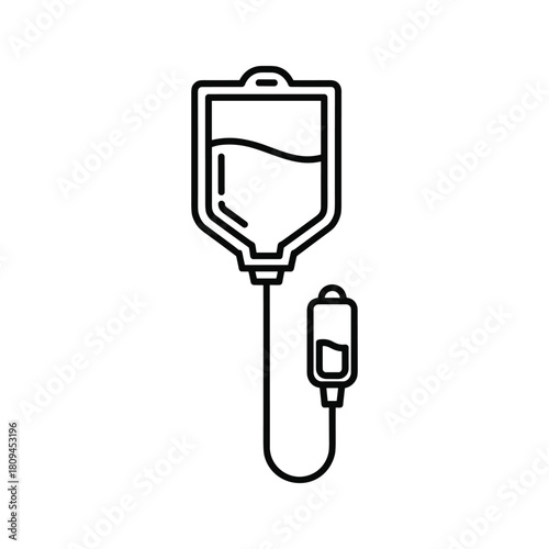 Illustration of intravenous drip isolated on, representing medical treatment and fluid administration