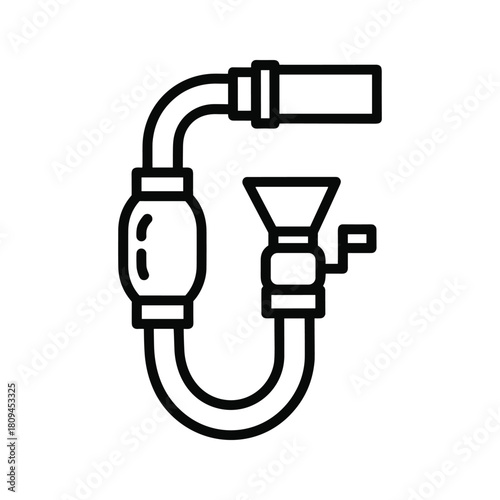 Illustration of a medical aspirator isolated on, a device used for suctioning fluids
