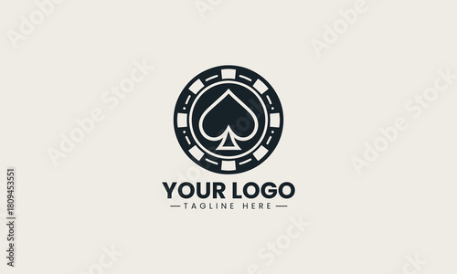 Spade Pokerchip black vector logo