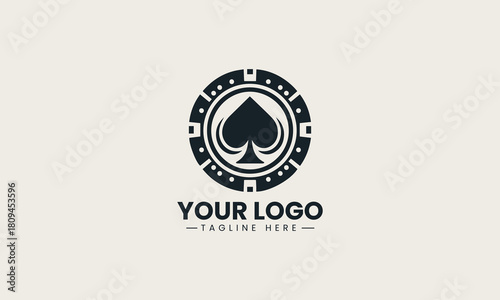 Spade Pokerchip black vector logo