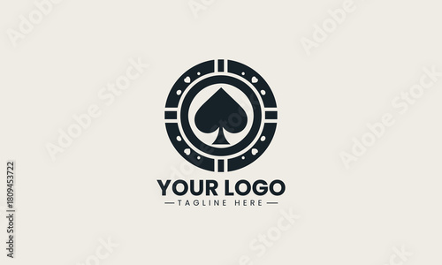 Spade Pokerchip black vector logo