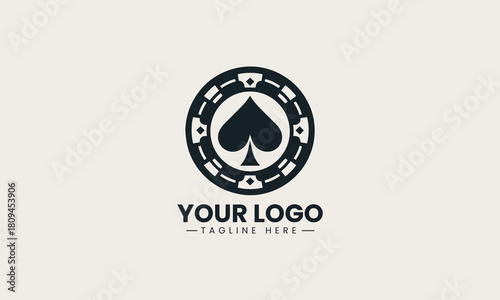Spade Pokerchip black vector logo