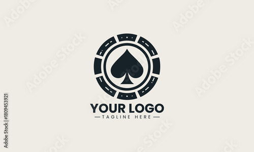 Spade Pokerchip black vector logo