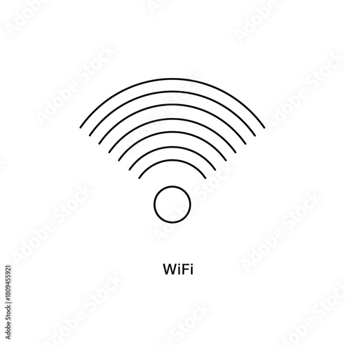 Minimalist WiFi Icon Design with Curved Lines and a Central Circle, Depicting Wireless Connectivity