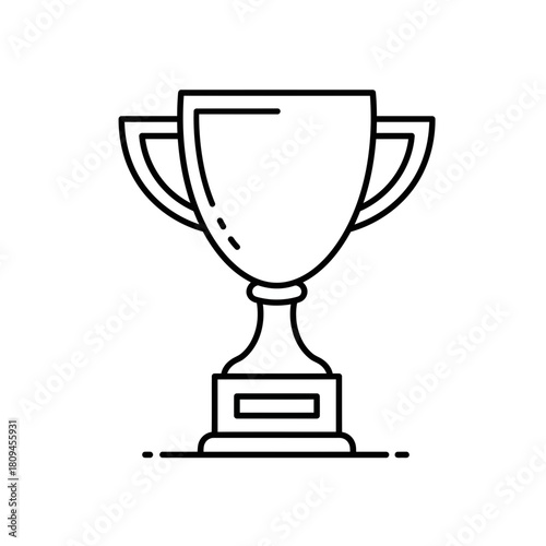 Minimalist vector graphic featuring a classic trophy design with clean lines and a modern aesthetic for achievements