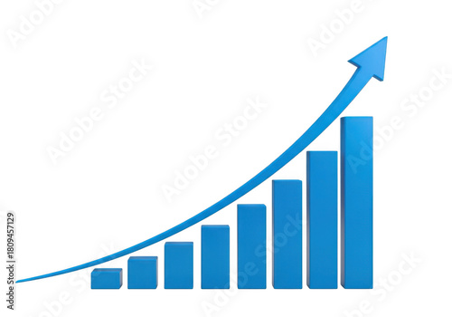 3d illustration of growth chart with arrow isolated on transparent background Free Download 3d illustration of growth chart with arrow isolated on transparent background - GFXLoad