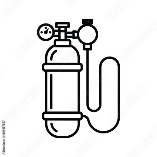 Illustration of a surgical suture isolated on in black and white for medical use