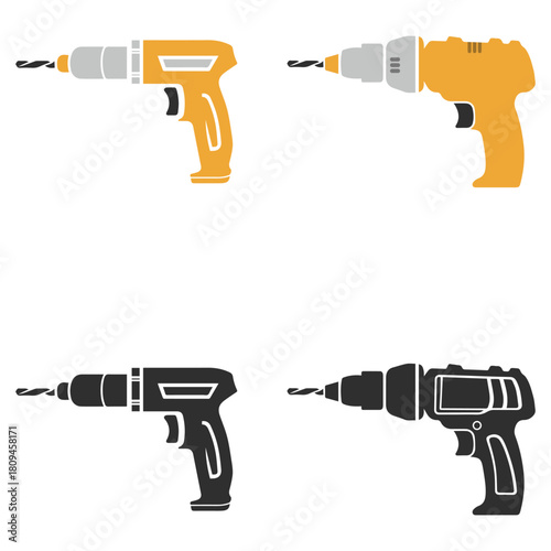 Drill Machine icon and electricity vector design.