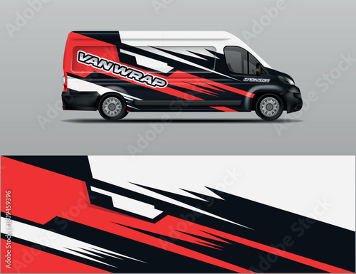 Van wrap vector design, livery background
