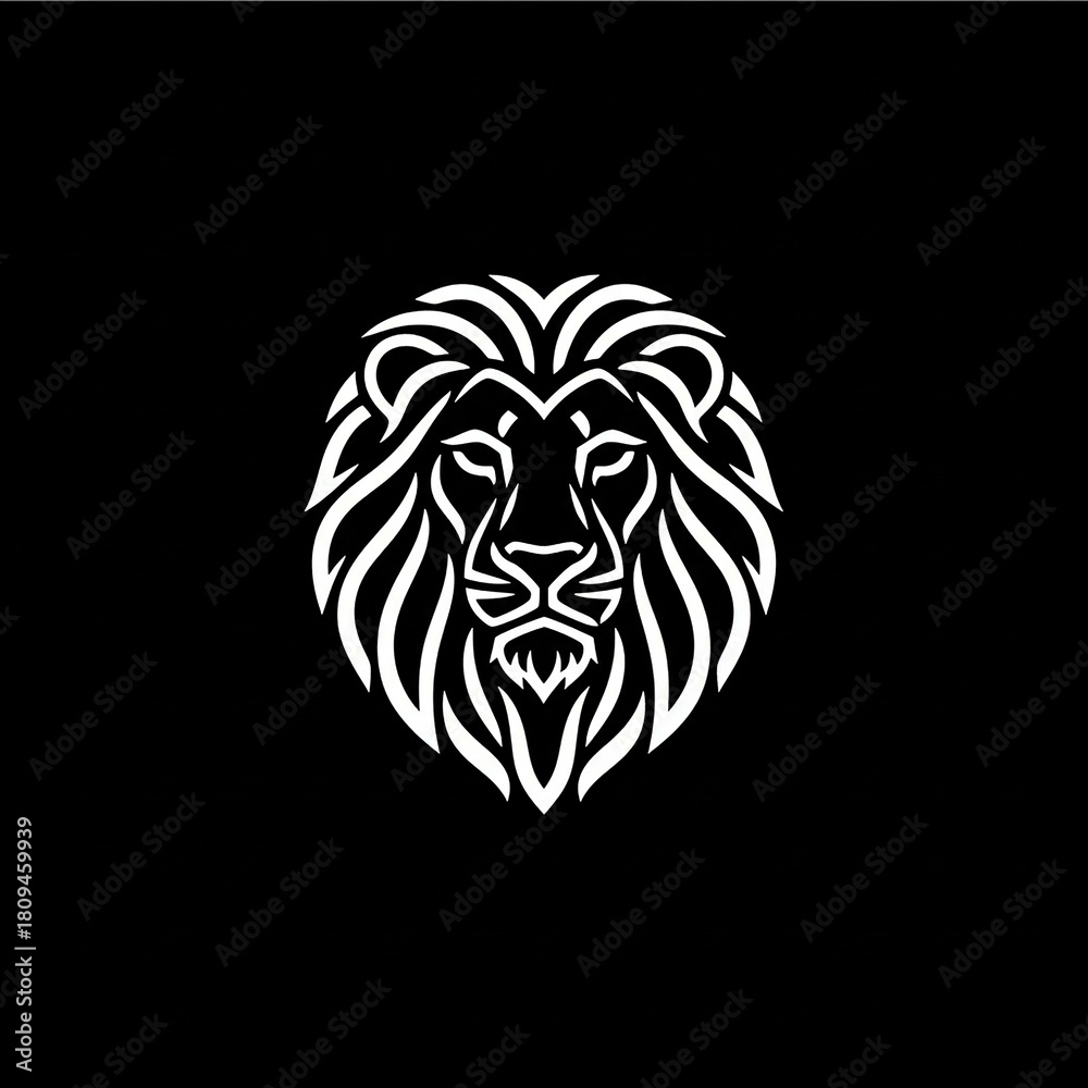 Fototapeta premium African premium lion silhouette head