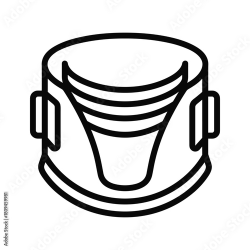 Illustration of suture with needle isolated on