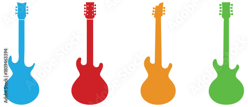 Guitar icon studio song. Festival rock vector design.