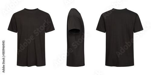 Black short sleeved tshirt mockup front side and back view