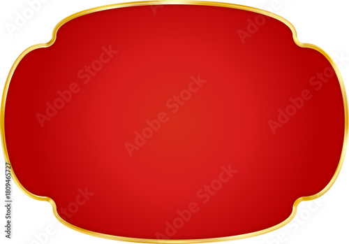 Red Gold Christmas red price tag. Vintage luxury frame