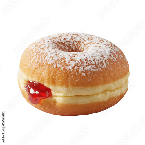 Hanukkah sufganiyot jelly donut with powdered sugar