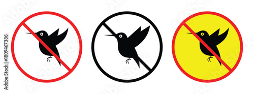 No  Birds sing Symbol Pack – Anti-Pigeon Safety Illustration